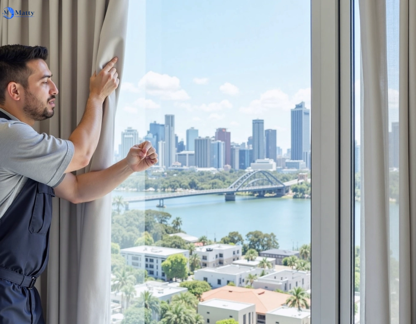 Professional curtain steam cleaning service fig-tree-pocket QLD by Matty Curtain Cleaning